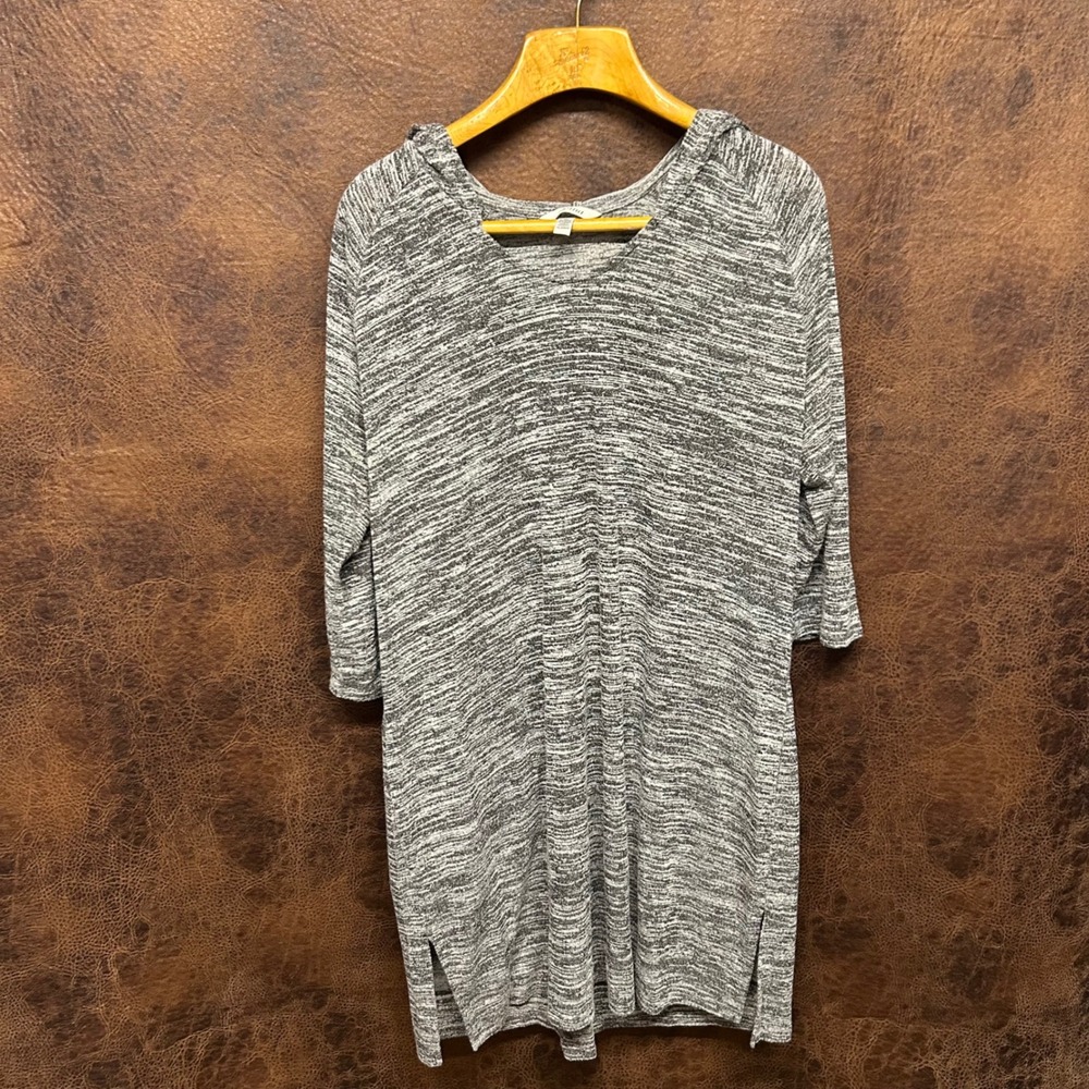 Soma Hooded Heather Gray XL SleepWear Lounge Pockets Casual Cozy 3/4 Sleeve